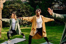 Load image into Gallery viewer, Our beautiful models Steph and Fatma wearing the Chloe Layer and Dream Leggings. Steph is wearing the Olive Green in size XS - S, Fatma wears the mustard in XS - S . Both wearing our Dream Leggings in size S / M