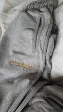 Load image into Gallery viewer, Gorgeous Brushed 100% Organic Cotton Track Pants. Ethically made in factory fueled by solar and wind energy. Embroidery done by local NZ owned business in Dunedin.