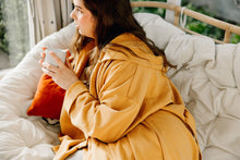 Load image into Gallery viewer, Beautiful Tessa wearing our Chloe Layer in mustard size 3XL - 5XL