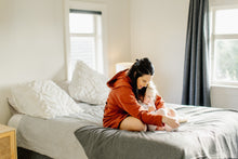 Load image into Gallery viewer, Casey wearing our Sienna Red Chloe Layer in size M - L