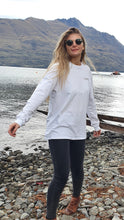 Load image into Gallery viewer, Zoey sporting out Long sleeve white organic cotton top
