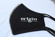 Load image into Gallery viewer, Flat view of the printed side of the triple layer organic cotton mask
